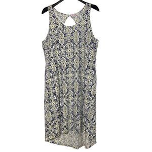 Fresh Produce Island Print Tank Dress Sz XL Cotton Keyhole Back Resort
